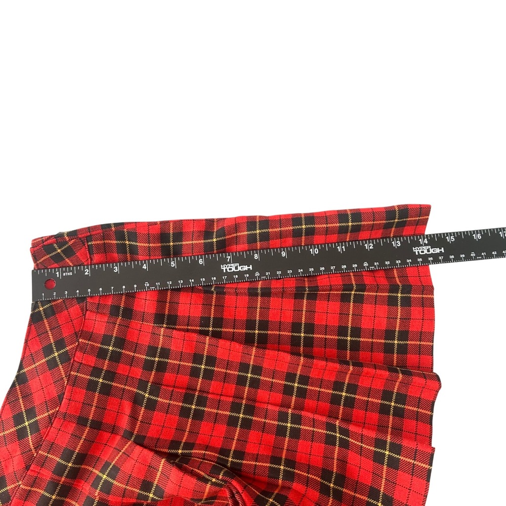 VTG Y2K 90s Amy Byer Plaid Pleated Skirt Red Black Yellow Girls Sz M Old Money - Picture 6 of 8